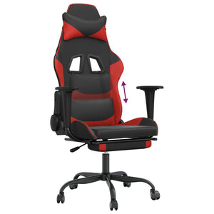 Sedia da Gaming con Poggiapiedi Nero e Rosso in Similpelle 3143654