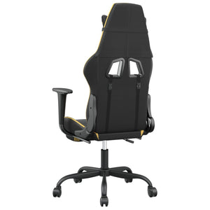 Sedia da Gaming con Poggiapiedi Nero e Oro in Similpelle cod mxl 61176