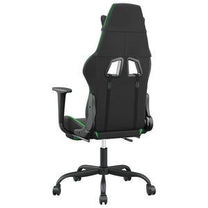 Sedia da Gaming con Poggiapiedi Nero e Verde in Similpelle cod mxl 64685