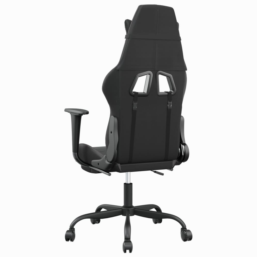 Sedia da Gaming con Poggiapiedi Nero e Grigio in Similpelle cod mxl 60941