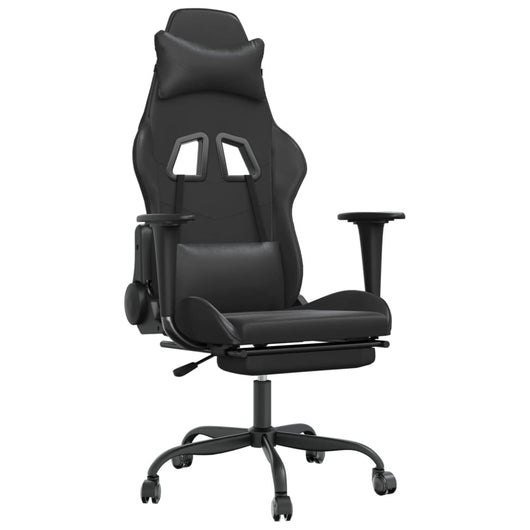 Sedia da Gaming con Poggiapiedi Nero in Similpelle cod mxl 57643