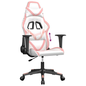 Sedia da Gaming Bianco e Rosa in Similpelle 3143673