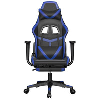 Sedia da Gaming con Poggiapiedi Nero e Blu in Similpelle cod mxl 71468