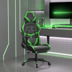 Sedia da Gaming con Poggiapiedi Nero e Verde in Similpellecod mxl 99875