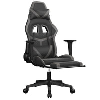 Sedia da Gaming con Poggiapiedi Nero e Grigio in Similpelle 3143680