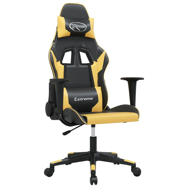 Sedia da Gaming Nera e Oro in Similpelle 3143689