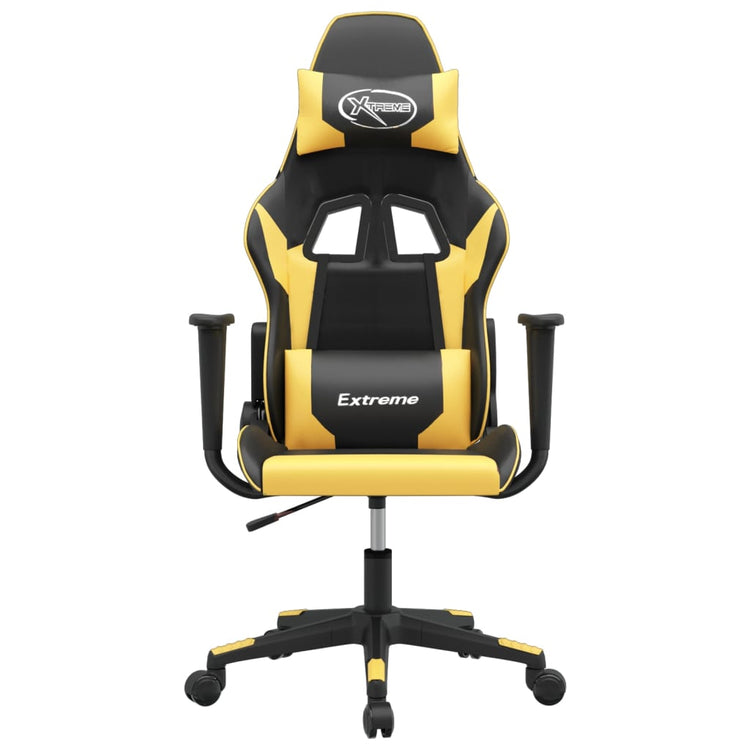 Sedia da Gaming Nera e Oro in Similpelle 3143689