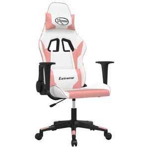 Sedia da Gaming Bianco e Rosa in Similpelle 3143696