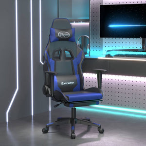 Sedia da Gaming con Poggiapiedi Nero e Blu in Similpellecod mxl 75885