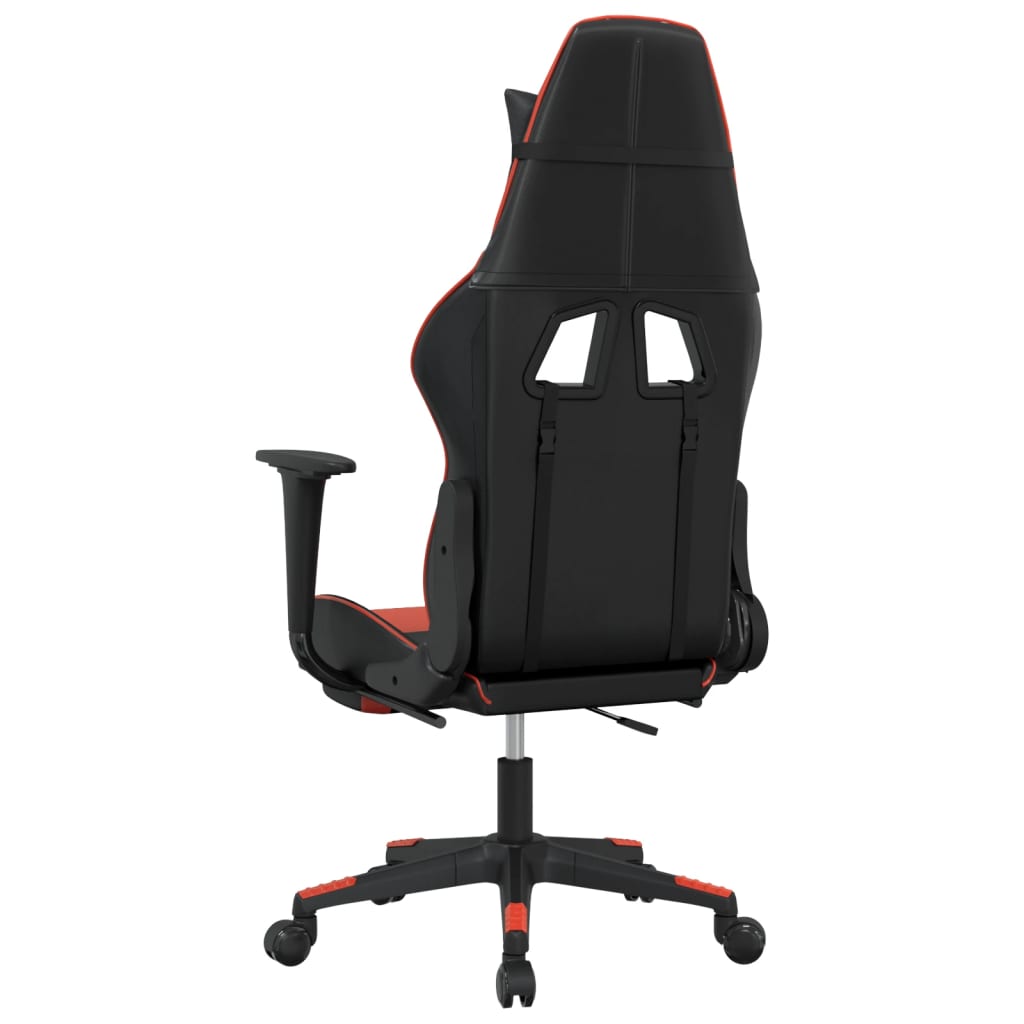 Sedia da Gaming con Poggiapiedi Nero e Rosso in Similpelle cod mxl 62808