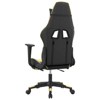 Sedia da Gaming con Poggiapiedi Nero e Oro in Similpelle cod mxl 62625