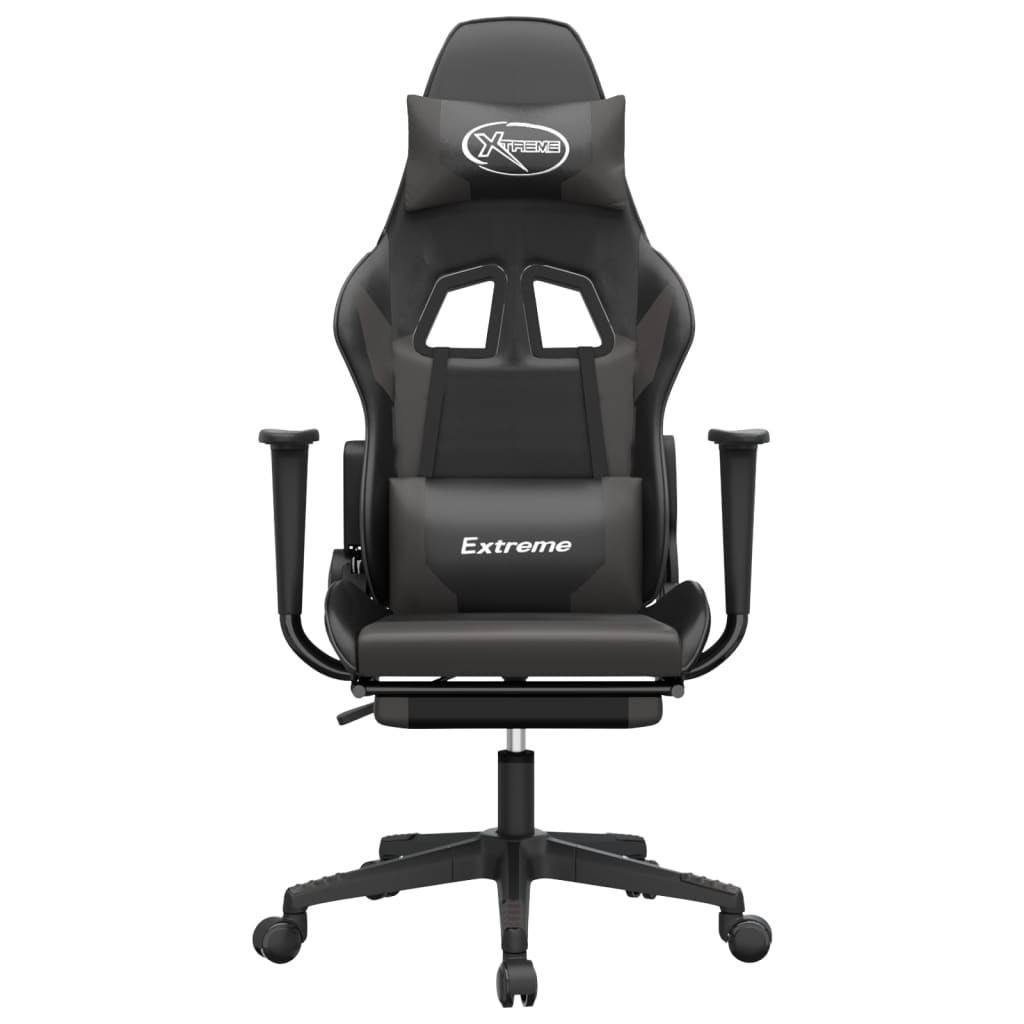 Sedia da Gaming con Poggiapiedi Nero e Grigio in Similpellecod mxl 77180