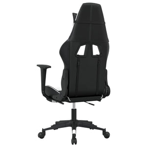 Sedia da Gaming con Poggiapiedi Nero e Bianco in Similpelle 3143704