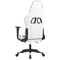 Sedia da Gaming con Poggiapiedi Bianco e Nero in Similpelle cod mxl 58417