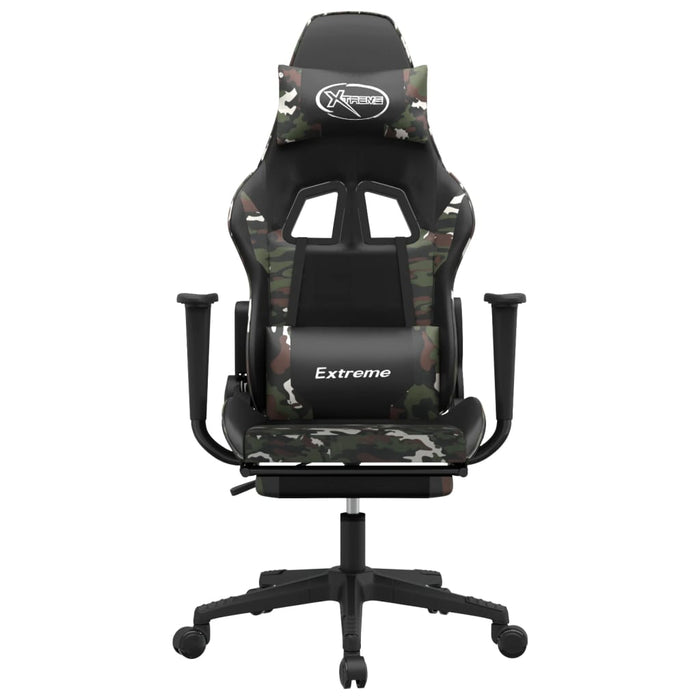 Sedia da Gaming con Poggiapiedi Nero e Mimetico in Similpelle cod mxl 64863