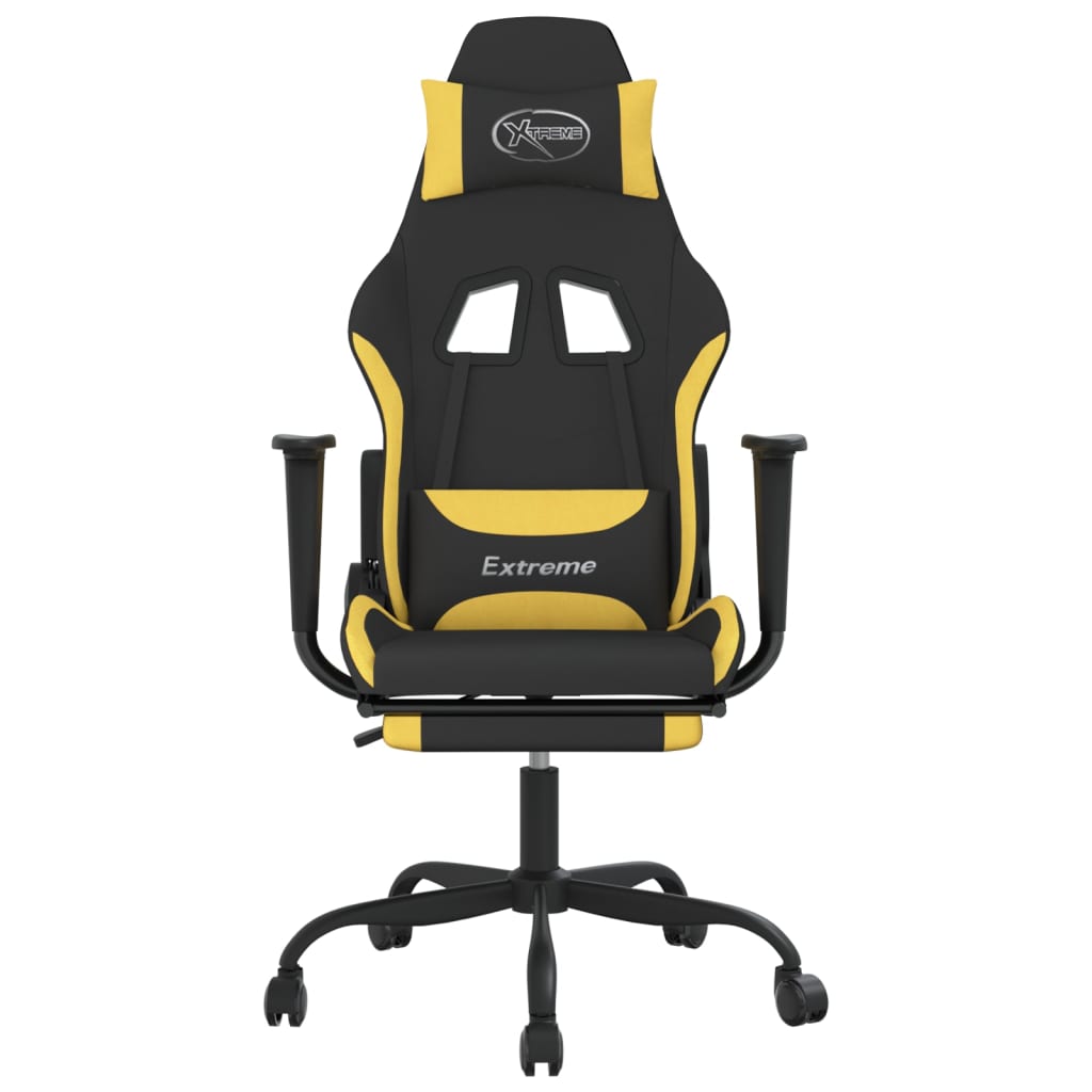 Sedia da Gaming con Poggiapiedi Nero e Giallo in Tessutocod mxl 123794