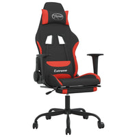 Sedia da Gaming con Poggiapiedi Rosso e Nero in Tessuto cod mxl 67884