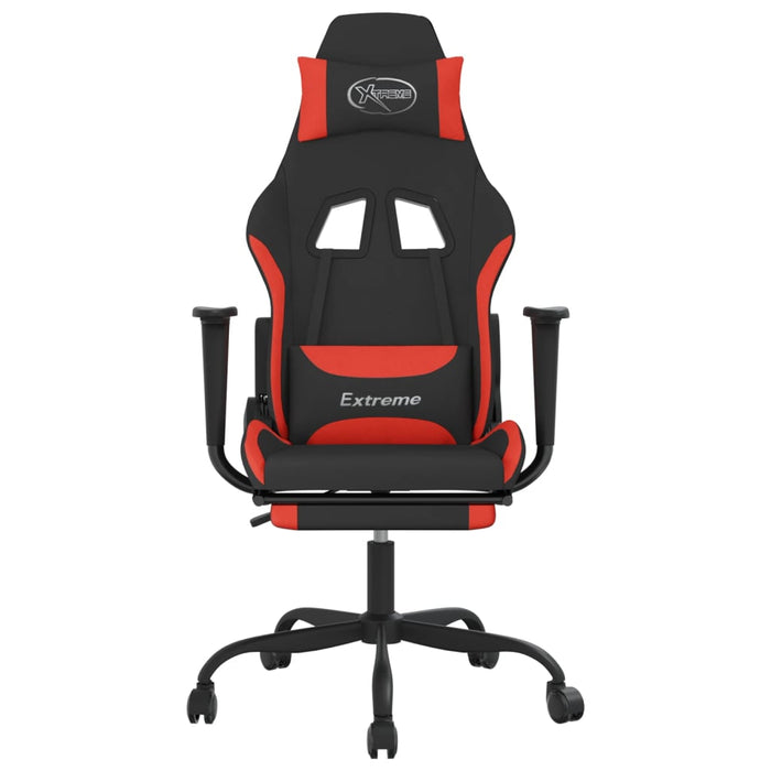 Sedia da Gaming con Poggiapiedi Rosso e Nero in Tessuto cod mxl 67884