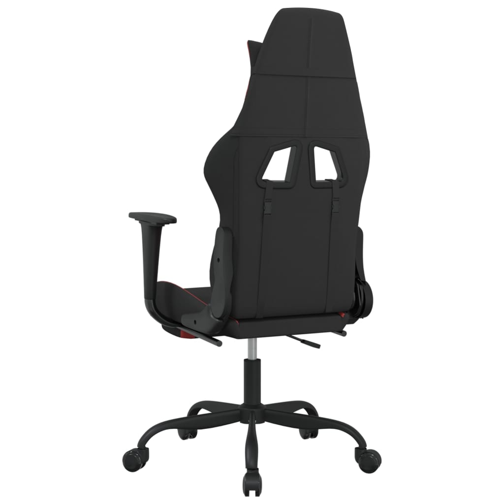 Sedia da Gaming con Poggiapiedi Rosso e Nero in Tessuto cod mxl 67884