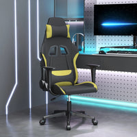 Sedia da Gaming Nero e Verde Chiaro in Tessuto 3143738