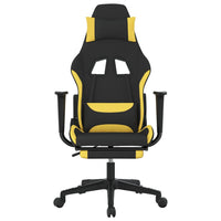 Sedia da Gaming con Poggiapiedi Nero e Giallo in Tessuto cod mxl 66683