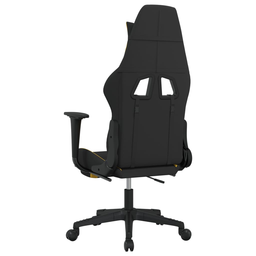 Sedia da Gaming con Poggiapiedi Nero e Giallo in Tessuto cod mxl 66683