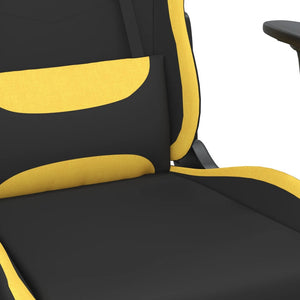 Sedia da Gaming con Poggiapiedi Nero e Giallo in Tessuto cod mxl 66683