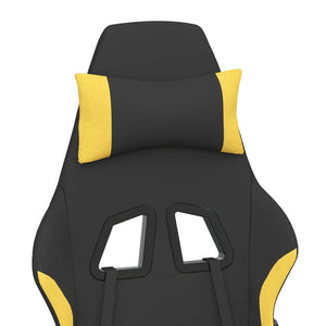 Sedia da Gaming con Poggiapiedi Nero e Giallo in Tessuto cod mxl 66683