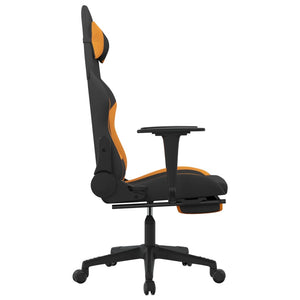 Sedia da Gaming con Poggiapiedi Nero e Arancione in Tessuto cod mxl 69756