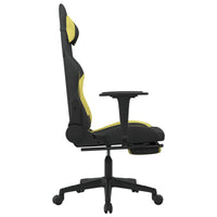 Sedia da Gaming con Poggiapiedi Nero e Verde Chiaro in Tessuto cod mxl 58403