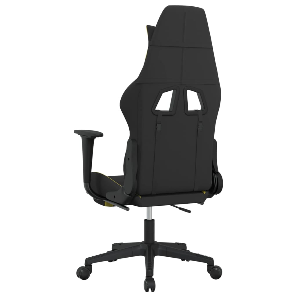 Sedia da Gaming con Poggiapiedi Nero e Verde Chiaro in Tessuto cod mxl 58403