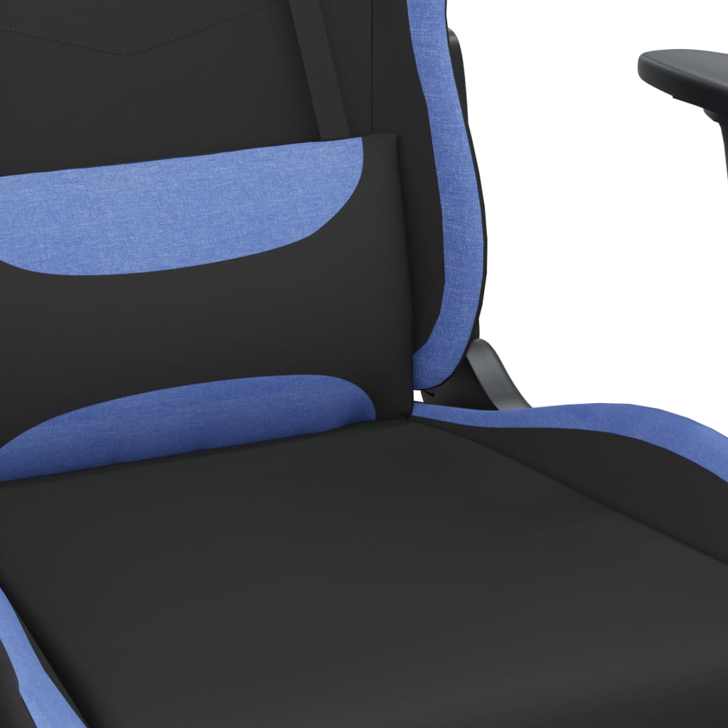 Sedia da Gaming con Poggiapiedi Nero e Blu in Tessuto cod mxl 77106