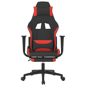 Sedia da Gaming con Poggiapiedi Rosso e Nero in Tessuto cod mxl 69713