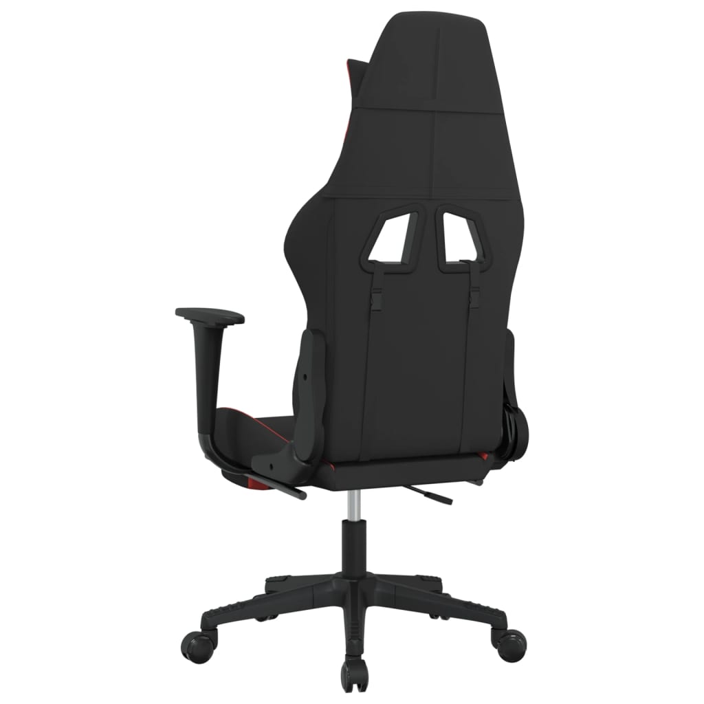 Sedia da Gaming con Poggiapiedi Rosso e Nero in Tessuto cod mxl 69713