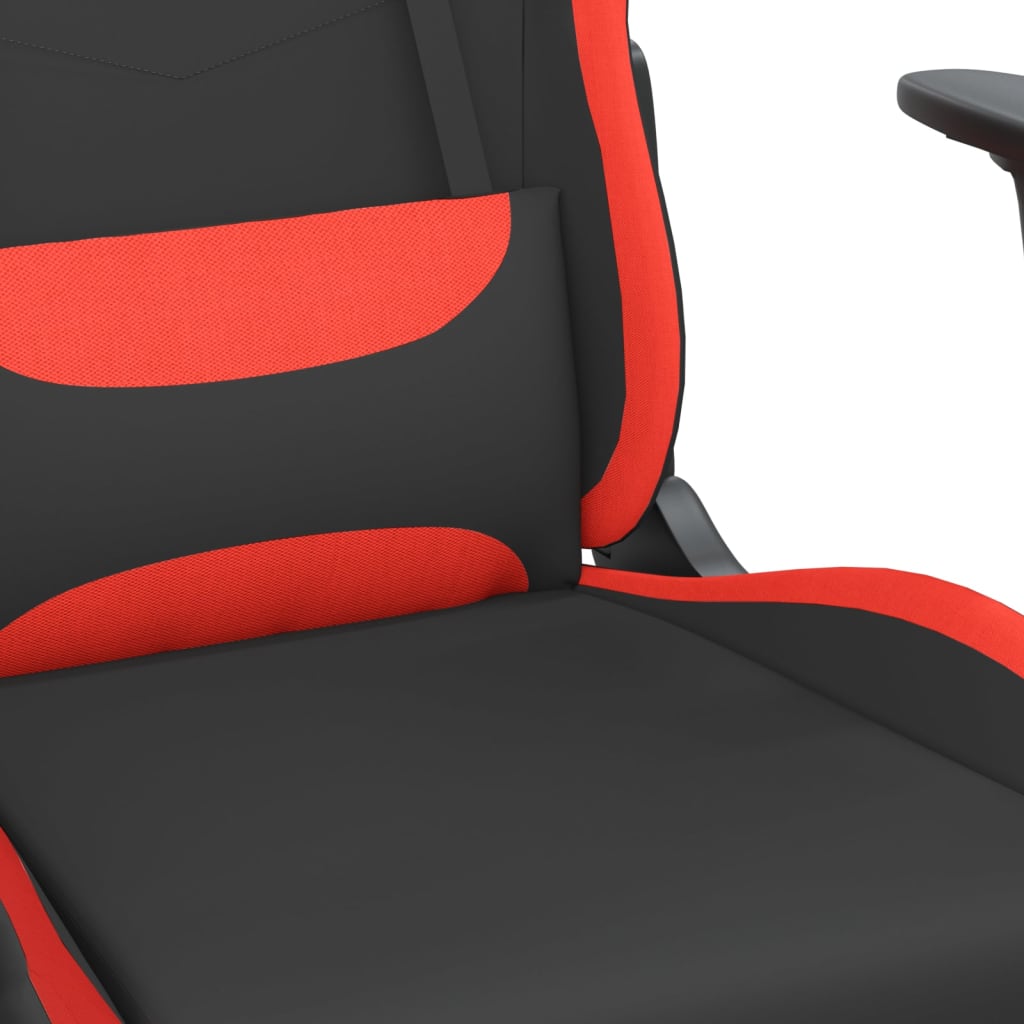 Sedia da Gaming con Poggiapiedi Rosso e Nero in Tessuto cod mxl 69713