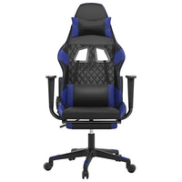 Sedia da Gaming con Poggiapiedi Nero e Blu in Similpelle cod mxl 67619