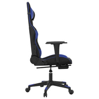 Sedia da Gaming con Poggiapiedi Nero e Blu in Similpelle 3143764