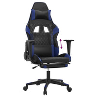 Sedia da Gaming con Poggiapiedi Nero e Blu in Similpelle cod mxl 67619