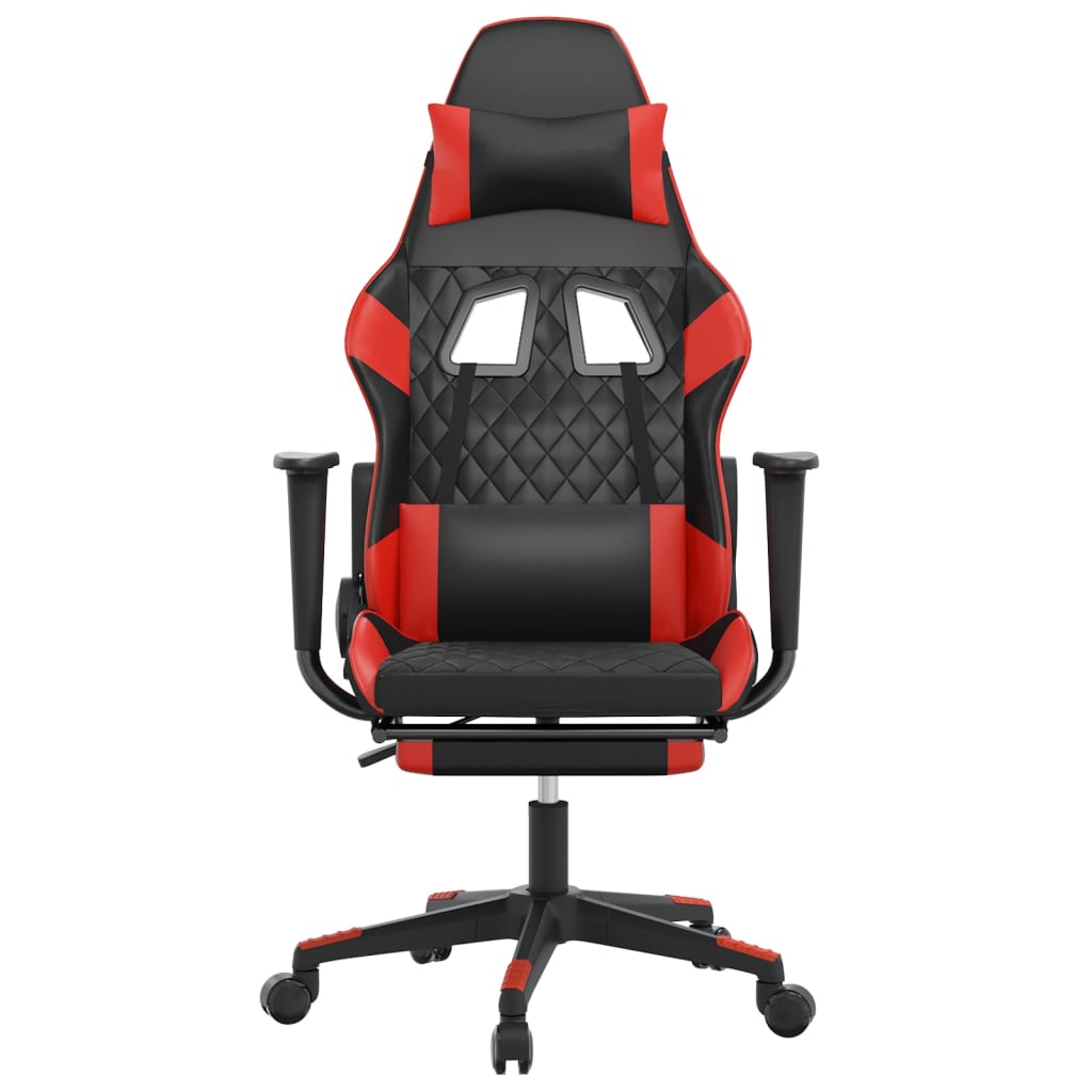 Sedia da Gaming con Poggiapiedi Nero e Rosso in Similpelle cod mxl 69757