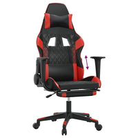 Sedia da Gaming con Poggiapiedi Nero e Rosso in Similpelle cod mxl 69757