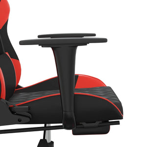 Sedia da Gaming con Poggiapiedi Nero e Rosso in Similpelle cod mxl 69757