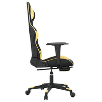 Sedia da Gaming con Poggiapiedi Nero e Oro in Similpelle cod mxl 68537