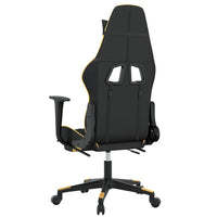 Sedia da Gaming con Poggiapiedi Nero e Oro in Similpelle cod mxl 68537