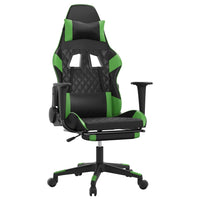 Sedia da Gaming con Poggiapiedi Nero e Verde in Similpelle 3143767