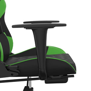 Sedia da Gaming con Poggiapiedi Nero e Verde in Similpelle 3143767