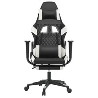 Sedia da Gaming con Poggiapiedi Nero e Bianco in Similpellecod mxl 75887