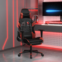 Sedia da Gaming con Poggiapiedi Nero e Rosso Vino in Similpelle 3143771