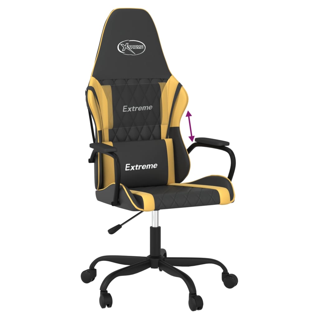 Sedia da Gaming Nera e Oro in Similpelle 3143777