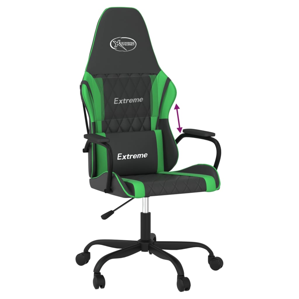 Sedia da Gaming Nera e Verde in Similpelle 3143778