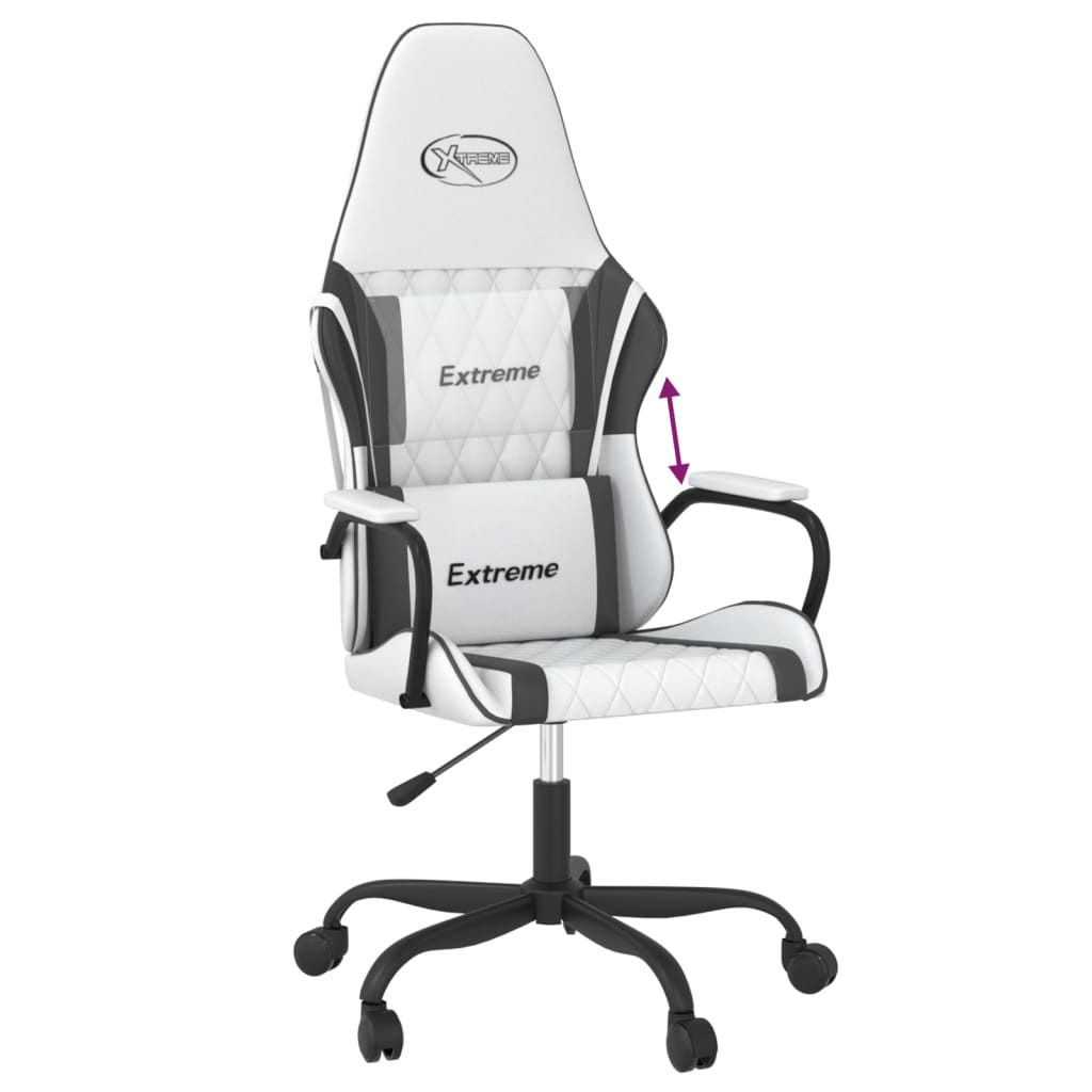 Sedia da Gaming Bianco e Nero in Similpelle 3143785